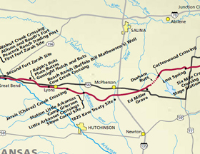 The Santa Fe Trail From Marion to Rice County, Kansas
