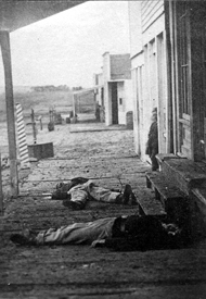 Two dead soldiers in Hays, kansas, 1873