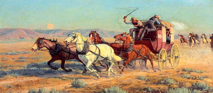 Stagecoach Painting by Richard Lorenz