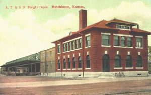 Atchison, Topeka & Santa Fe Railroad Freight Depot in Hutchinson, Kansas.