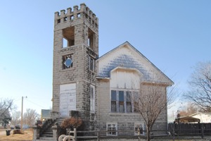 An old church in Sylvia, Kansas by Kathy Weiser-Alexander.