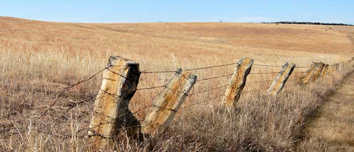 Post Rock Fence in Lincoln County, Kansas by Kathy Alexander.