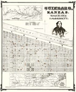 Quindaro, Kansas Plat Map 1856