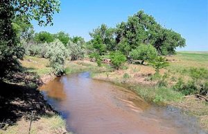 Republlican River at the Colorado-Kansas state line.