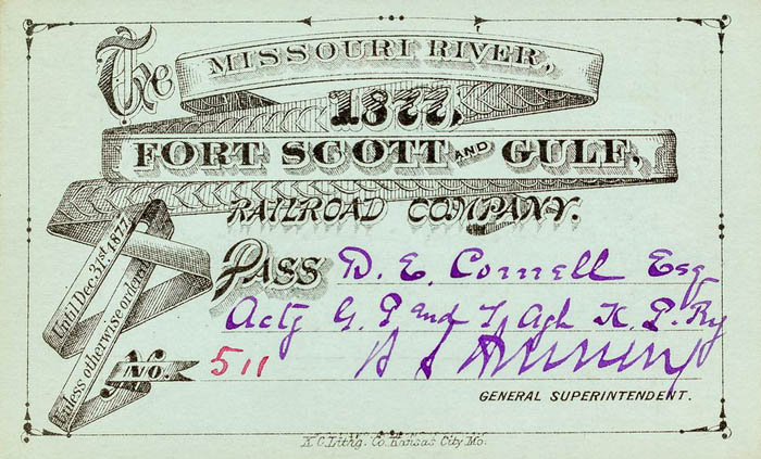 Kansas City Fort Scott & Memphis Railway Company Stock Certificate Railroad 