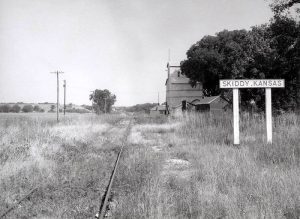 Skiddy, Kansas Railroad by H. Killam, 1957.