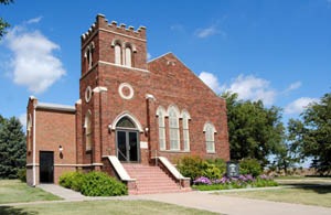 Prysbyterian Church in Kingsdown, Kansas by Kathy Weiser-Alexander.