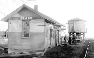 Missouri Pacific Railroad Depot in Neal, Kansas.