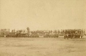 First Train in Rush Center, Kansas 1887.