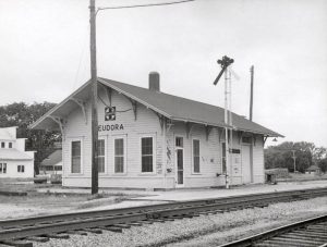 Atchison, Topeka & Santa Fe Railroad Depot in Eudora, Kansas.