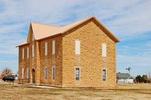 Old Catholic School in Pfiefer, Kansas by Kathy Weiser-Alexander.