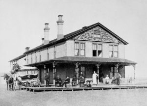 Harvey House in Rush Center, Kansas about 1895.