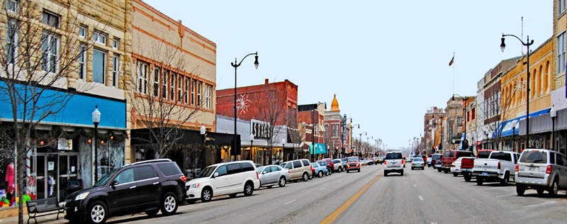 Arkansas City, Kansas Main Street by Kathy Alexander.