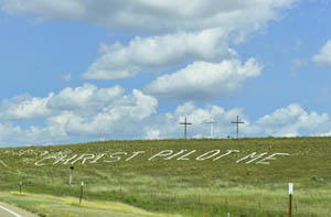 Christ Pilot Me hill east of Bazine, Kansas by Kathy Alexander.