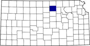 Location of Cloud County, Kansas.