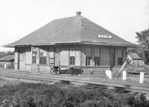 St. Louis-San Francisco Railway depot in Fulton, Kansas by H. Killam, courtesy Kansas Memory.