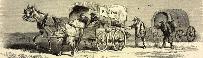 Pike’s Peakers Crossing the Plains by Albert Bierstadt, 1859.