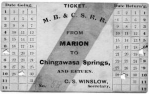 Chingawassa Belt Line train ticket.