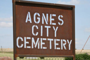 Agnes City Cemetery Marker.