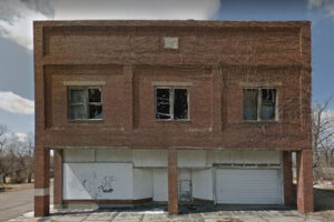 Old business building in Arcadia, Kansas courtesy Google Maps.