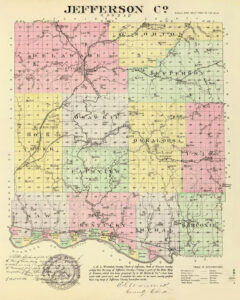 Jefferson County, Kansas Map by L.H. Everts & Co1887.