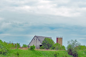 Barn and silo near Meriden, Kansas by Kathy Alexander.