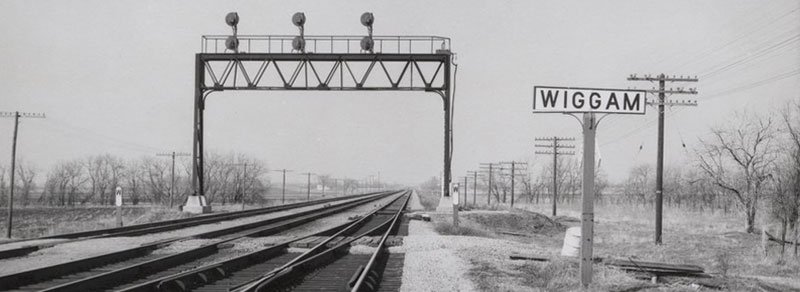 Wiggam, Kansas Railroad Sign by H. Killam, 1950s.