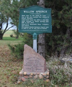 Willow Springs, Kansas Santa Fe Trail Marker.
