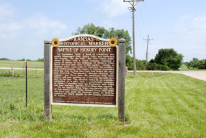 Battle of Hickory Point historical marker by Kathy Alexander.