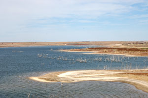The edge of Cedar Bluff Lake by Kathy Alexander.
