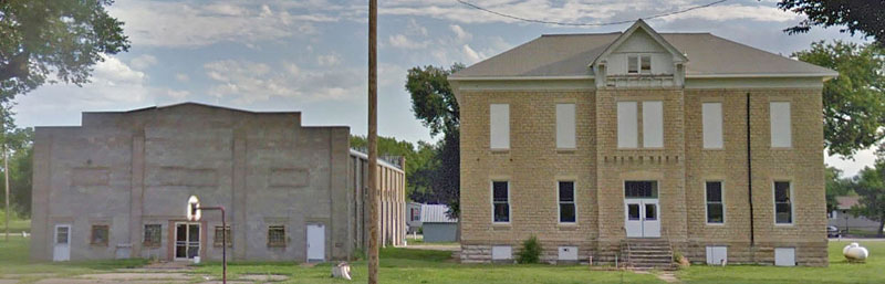 Old school and gym in Louisville, Kansas, courtesy Google Maps.
