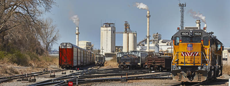 A railroad switchyard and ag/industrial complex in Kansas City, Kansas by Carol Highsmith.