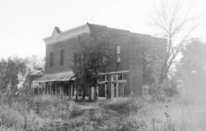 A deserted building in Le Loup, Kansas, 1866.