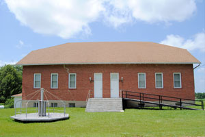 Combination parish hall and gymnasium in Purcell, Kansas by Kathy Alexander.