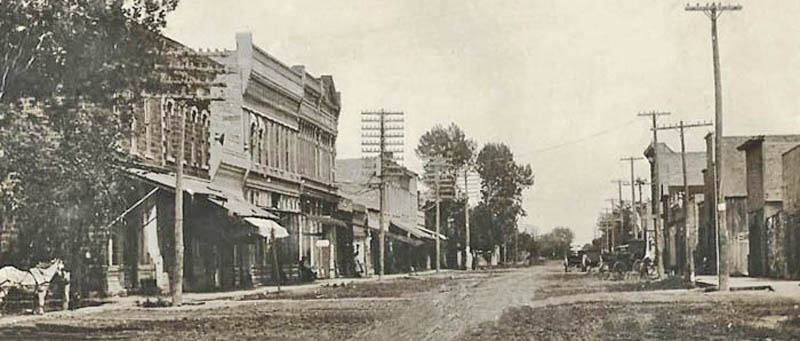 Main Street in Glasco, Kansas, 1910.