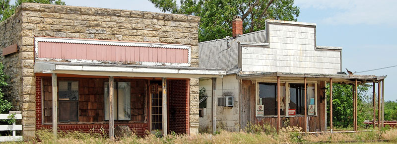 Beaumont, Kansas business buildings by Kathy Alexander.
