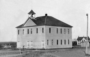Two-story school in Carlton, Kansas, 1913.