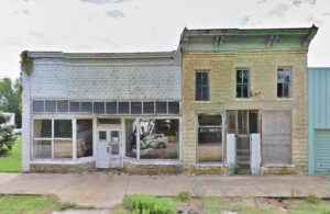 Old Main Street buildings in Cedar Point, Kansas courtesy Google Maps.