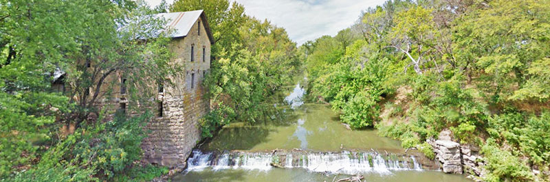 Cedar Point Mill and the Cottonwood River, courtesy Google Maps.