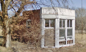 An old bank building in Garland, Kansas, courtesy of Google Maps.