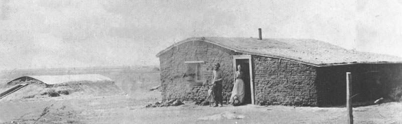 A sod home in Greeley County, Kansas, 1889.