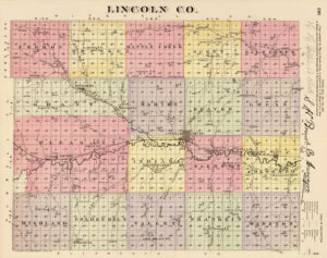 Lincoln County, Kansas Map by L.H. Everts & Co., 1887.