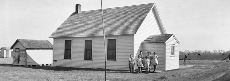One-room schoolhouse in Sedgwick County, Kansas, 1930s.