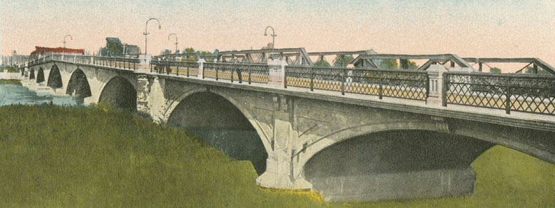 The Melan arch bridge opened over the Kansas River in 1898. Unfortunately, it collapsed in July 1965 and was soon replaced.