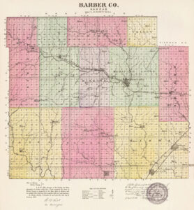 Barber County, Kansas Map by L.H. Everts & Co., 1887.