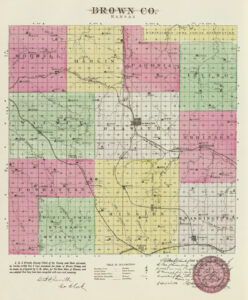 Brown County, Kansas map by L .H. Everts & Co., 1887.
