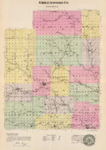 Greenwood County Map by L.H. Everts & Co., 1887.