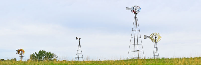 Brown County, Kansas windmills near Hiawatha by Kathy Alexander.