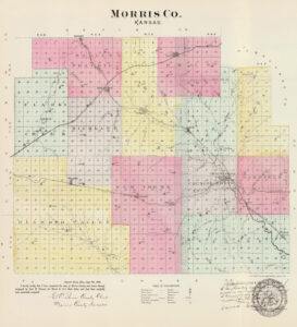 Morris County, Kansas map by L.H. Everts & Co., 1887