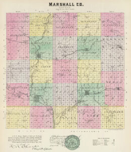 Marshall County, Kansas Map by L.H. Everts & Co., 1887.